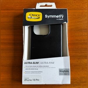 OtterBox iPhone 15 Pro - Black Case with Screen Protector